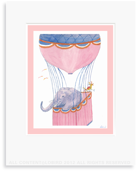 Elephant Ballooning - 8 x 10 Print in 11 x 14 Mat 