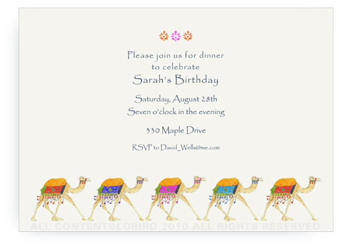 Festive Camel Parade - Invitations