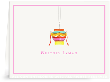 Festive Lantern - Folded Note Cards