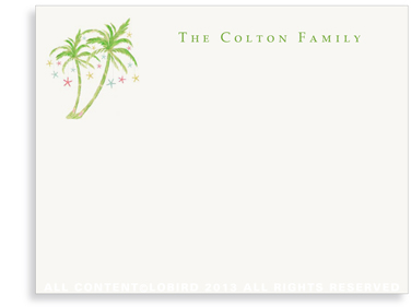 Flat Note Card- Holiday Palm 2