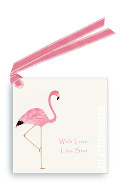 gift tags, favor tags - Flamingo