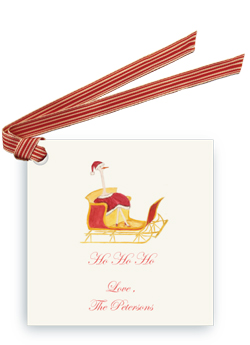 Holiday Ostrich in Sleigh - Gift Tags