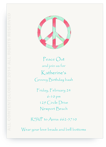 Ikat Peace Sign - Invitations
