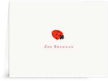 Lady Bug - Folded Note Card