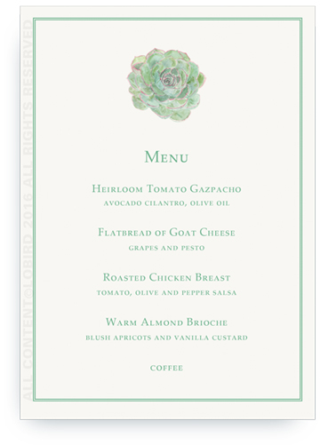 menu card- succulent