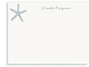 Navy Starfish flat note cards
