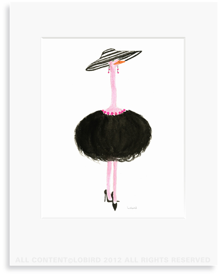 Ostrich Gigi- 8 x 10 Print in 11 x 14 Mat 