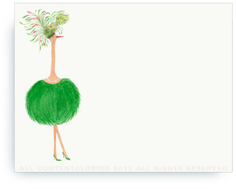 Ostrich - Jaqueline - Non-Personalized Note Cards (4.25" X 5.5")