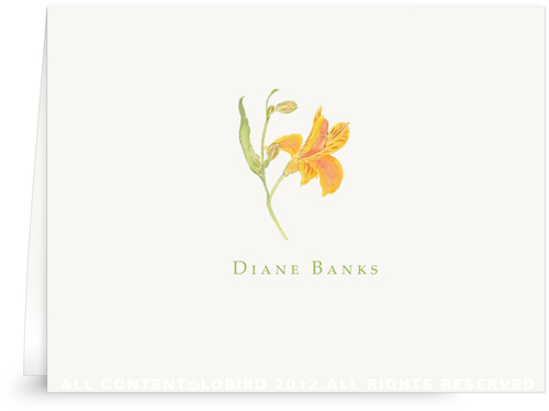 Peruvian Lily -Folded Note Card