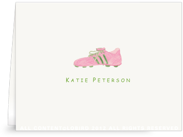 Pink & Green Cleat - Folded Note Cards
