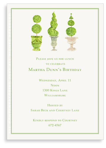 Pots with Topiary- Collection 4 -Invitations