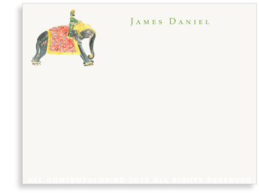 Prince Riding Elephant - Flat Note cards