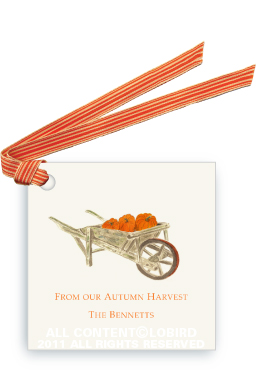 Pumpkins in Wheelbarrow - Gift Tags