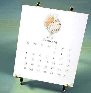 seaside calendar with easel -  NEW 2026