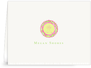 Yoga Lotus Button - Folded Note Cards
