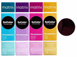 Matrix SoColor Pre-Bonded Permanent Hair Color 3RV DARKEST BROWN RED VIOLET
