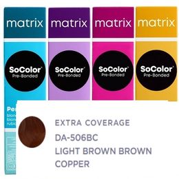 Matrix SoColor Pre-Bonded Permanent Hair Color EXTRA COVERAGE Dream Age DA-506BC LIGHT BROWN COPPER