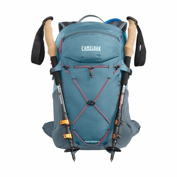 Camelbak Womens Fourteener 24 Hydration Hiking Pack with Crux 3L Reservoir Smoke Blue/Fiery Coral