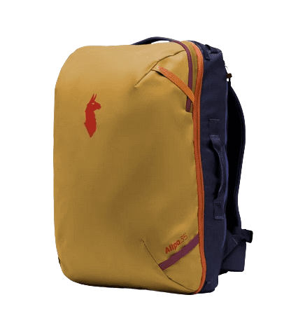 cotopaxi allpa amber Backpack 28L Travel Pack through strap on the back Cotopaxi Allpa 42L Travel Pack
