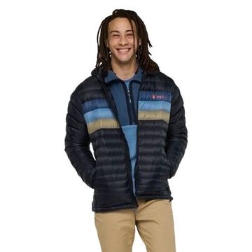Cotopaxi Mens Fuego Down Hooded Jacket Carbon Stripes