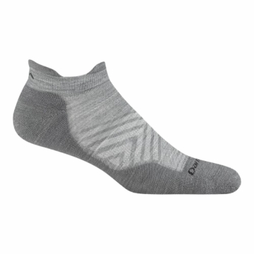 Darn Tough Mens Run No Show Tab Cushioned Ultra-Lightweight Running Socks Solid Gray