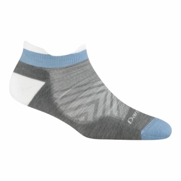 Darn Tough Womens Run No Show Tab Cushioned Ultra-Lightweight Running Socks Silver