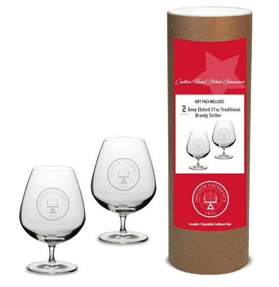 Denison Campus Crystal Traditional Brandy Snifter Set of 2