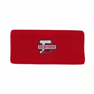 Denison Deep Freeze Knit Earband With Fleece Lining Red