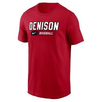 Denison Nike Baseball Dri Fit Tee Red