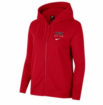 Denison Nike Womens Varsity Fleece Full Zip Hoody Red