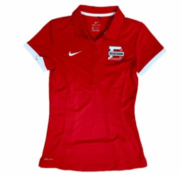Denison Nike Womens Sideline Edition Polo Red/ White