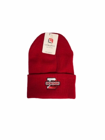 Denison North Pole Knit Cuff Hat Red