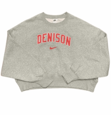Denison Womens Nike Fleece Crew Dark Heather