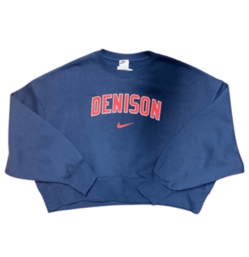 Denison Womens Nike Fleece Crew Navy