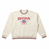 Denison Womens Striped Ribbed Crew Bone / Crimson Stripe