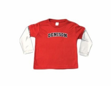 Denison Youth Layered Two-Tone Poly Tee Red