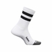 Feetures Elite Light Cushion Mini Crew White High Top Stripe
