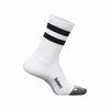 Feetures Elite Light Cushion Mini Crew White High Top Stripe