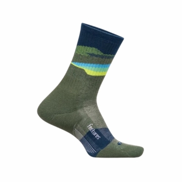 Feetures Trail Max Cushion Mini Crew Tectonic Green