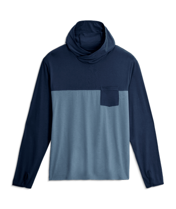 Free Fly Mens Bamboo Hybrid Hoodie True Navy / Blue Fog