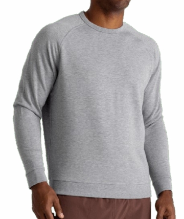 Free Fly Mens Bamboo Lightweight Fleece Crew Heather Grey