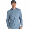 Free Fly Mens Bamboo Lightweight Hoodie Blue Fog