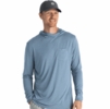 Free Fly Mens Bamboo Lightweight Hoodie Blue Fog