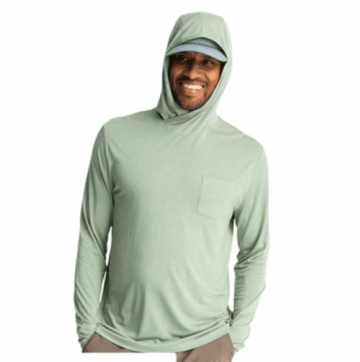 Free Fly Mens Bamboo Lightweight Hoodie Palm Green (Close Out)