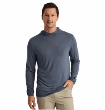 Free Fly Mens Bamboo Lightweight Hoodie Storm Cloud