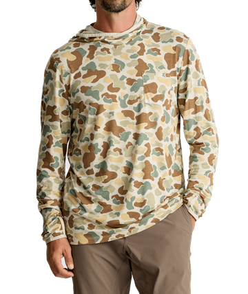 Free Fly Mens Bamboo Lightweight Hoodie Vintage Camo