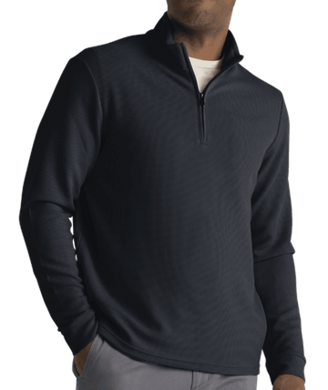 Free Fly Mens Waffle Quarter Zip Black