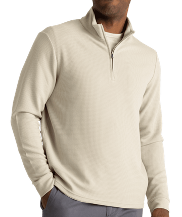 Free Fly Mens Waffle Quarter Zip Sandstone