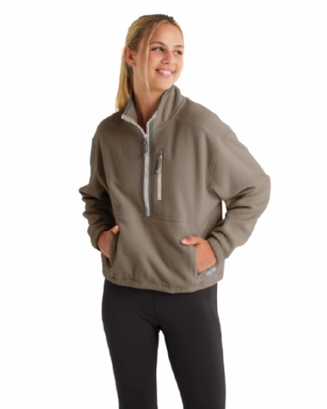 Free Fly Womens Ashridge Fleece Half Zip Fossil