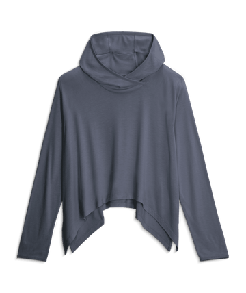Free Fly Womens Bamboo Lightweight Cropped Hoodie Storm Cloud